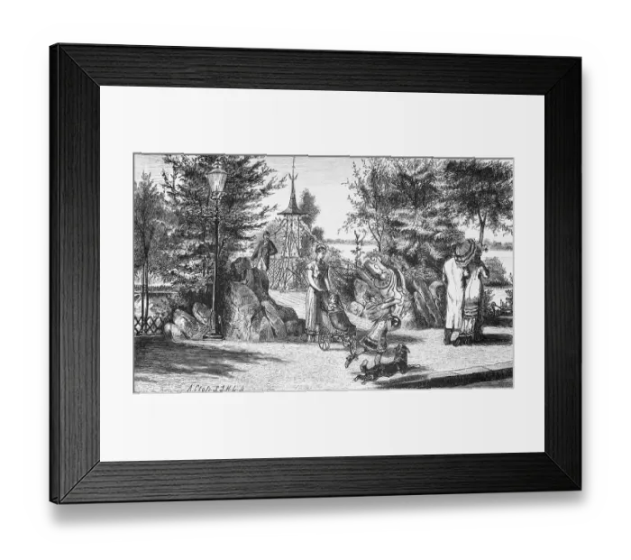 Framed Print : Strollers at the Aussenalster in St