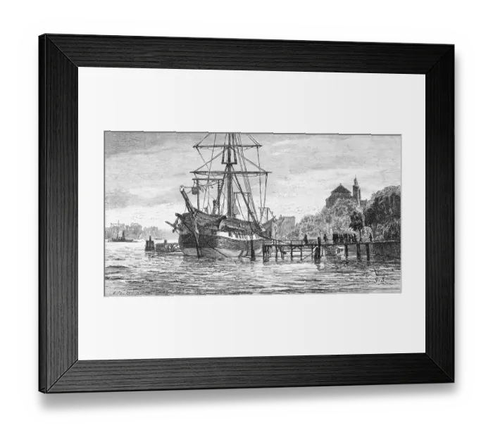Framed Print : Eckernfoerde, Danish frigate Gesion Framed Print : Eckernfoerde, Danish frigate Gesion