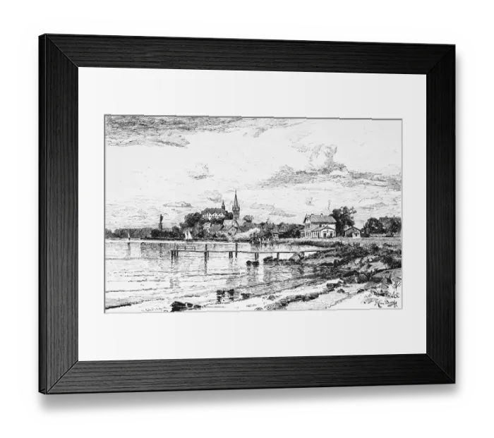 Framed Print : Small town of Ploen with castle