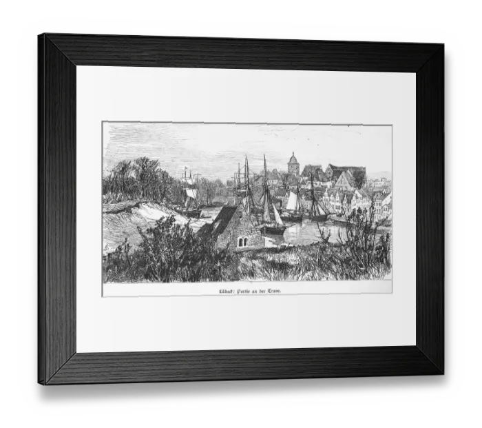 Framed Print : Hanseatic city of Luebeck on the Trave