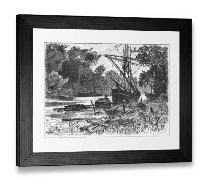 Framed Print : Wooden harbour in Luebeck, Trave Framed Print : Wooden harbour in Luebeck, Trave