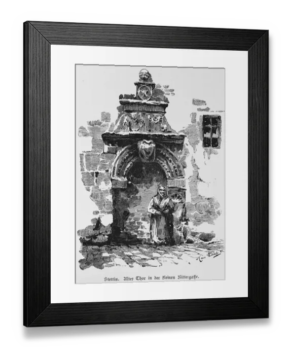 Framed Print : Old gate in the Rittergasse, Stettin or Szczecin Framed Print : Old gate in the Rittergasse, Stettin or Szczecin