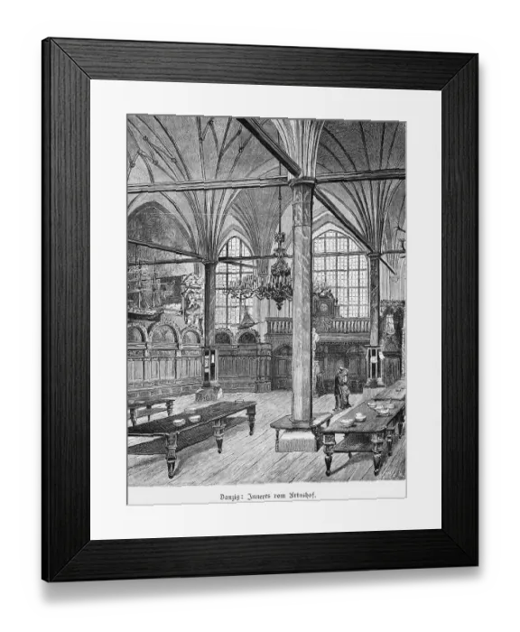 Framed Print : Interior of the Artus Court, Gdansk or GdaNsk
