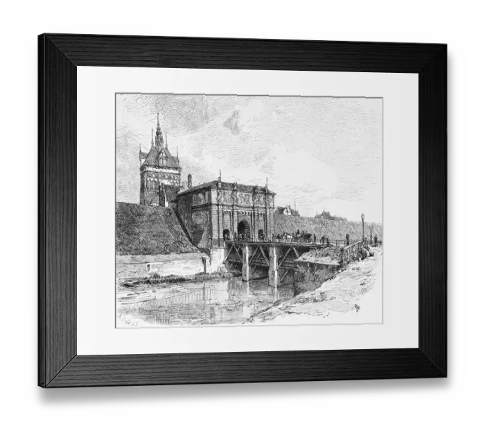 Framed Print : High gate with stock tower, city gate 16th century Framed Print : High gate with stock tower, city gate 16th century