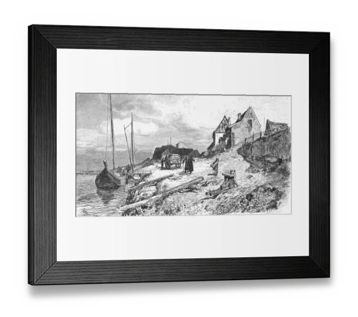 Framed Print : Village on the river Nogat, Poland