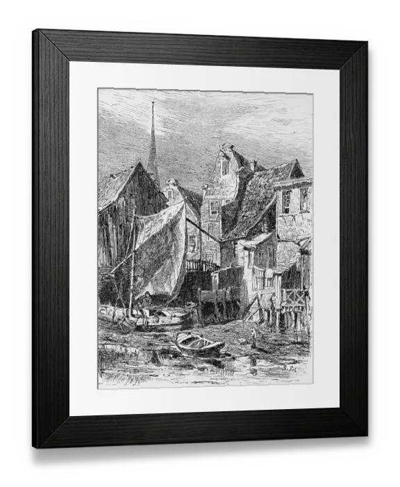 Framed Print : Low tide in Emden, East Frisia