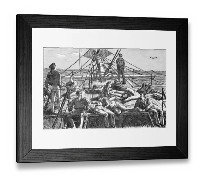 Framed Print : Sailors at midday rest on board