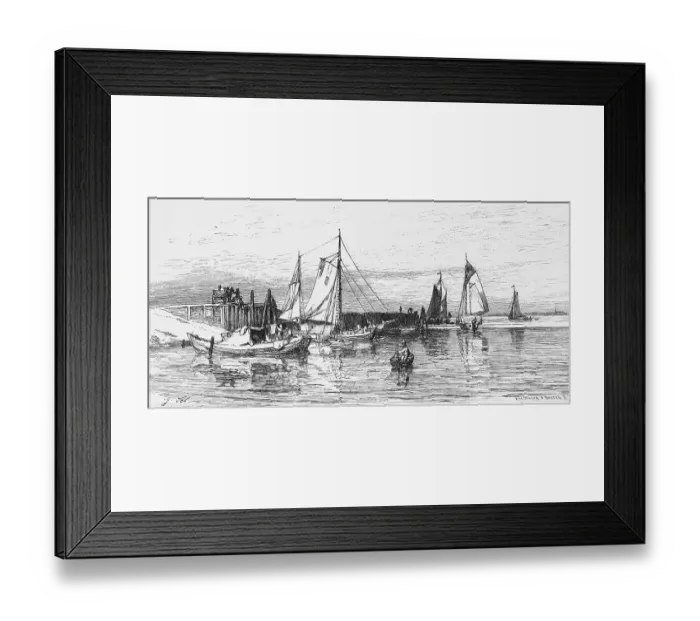 Framed Print : Weser barges in the harbour, Lower Saxony Framed Print : Weser barges in the harbour, Lower Saxony