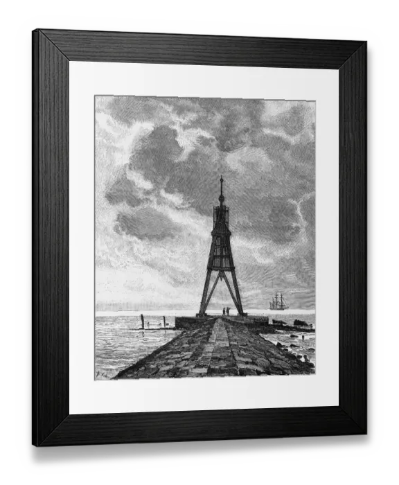 Framed Print : Maritime mark Kugelbake, Cuxhaven