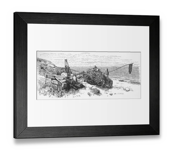 Framed Print : Eel trap on the beach, North Sea Framed Print : Eel trap on the beach, North Sea