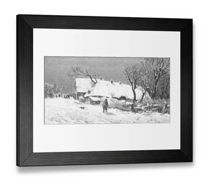 Framed Print : Winter landscape near Meldorf, frost
