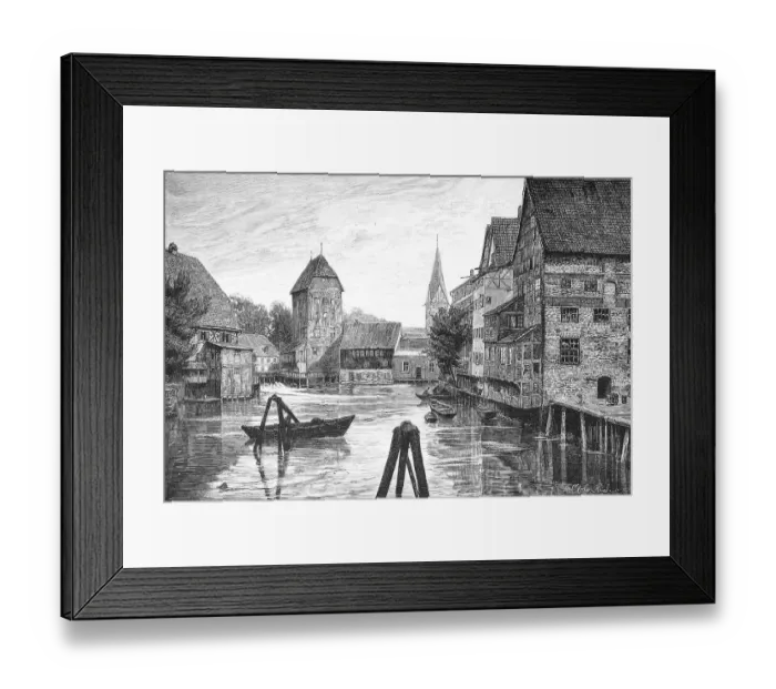 Framed Print : Abtsmuehle in Lueneburg, Lower Saxony Framed Print : Abtsmuehle in Lueneburg, Lower Saxony