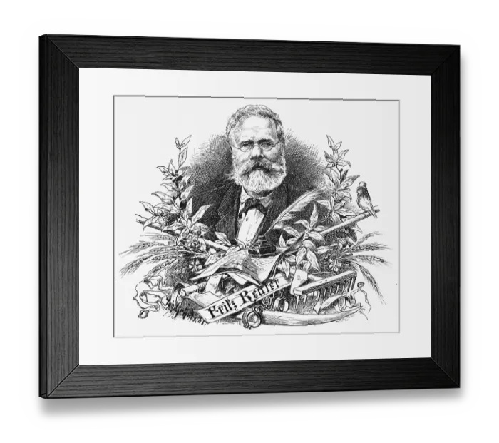 Framed Print : Portrait of Fritz Reuter, Mecklenburg-Vorpommern Framed Print : Portrait of Fritz Reuter, Mecklenburg-Vorpommern