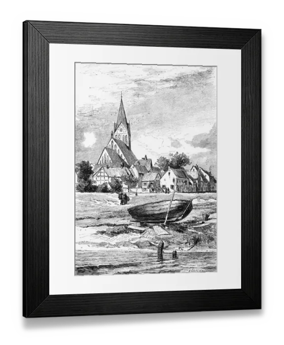 Framed Print : Townscape of Barth am Bodden, Mecklenburg-Western Pomerania