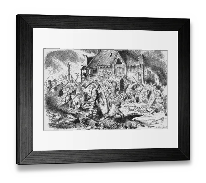 Framed Print : Battle at Swantewit, island of Ruegen