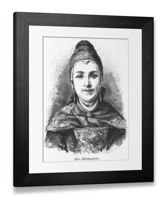 Framed Print : Young woman with traditional traditional costume Framed Print : Young woman with traditional traditional costume