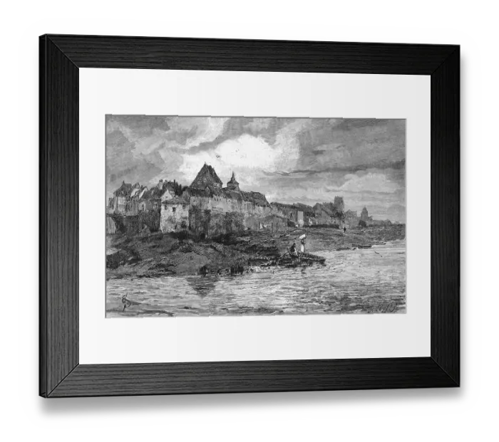 Framed Print : Townscape of Braniewo or Braunsberg on the Passarge River