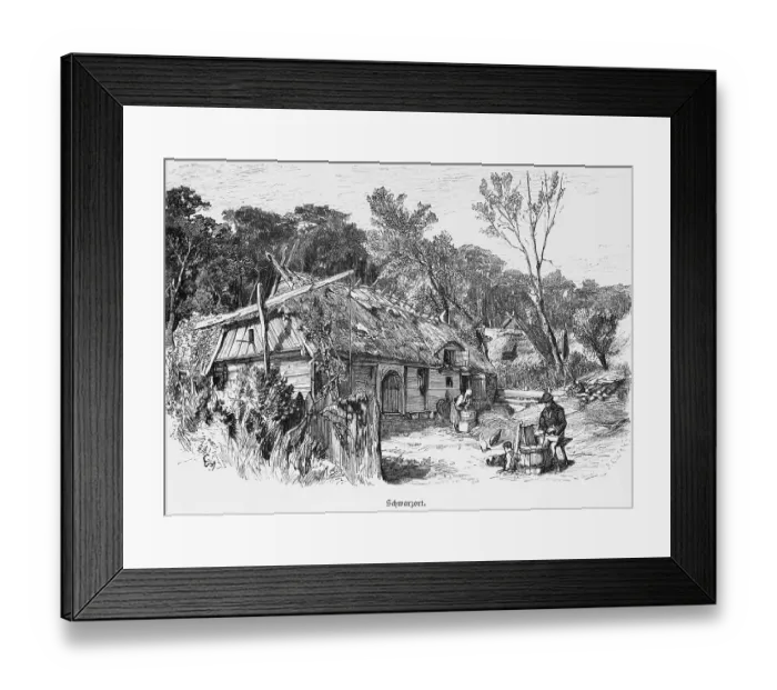 Framed Print : Production of wooden barrels, farm in JuodkrantE