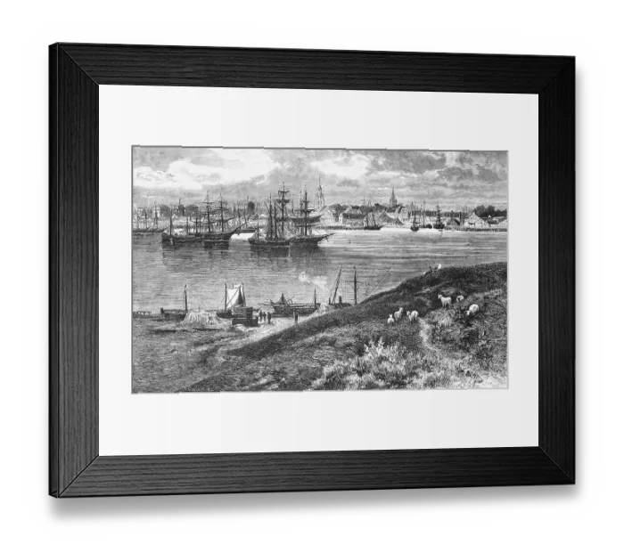 Framed Print : Town view of KlaipEda or Memel with harbour Framed Print : Town view of KlaipEda or Memel with harbour