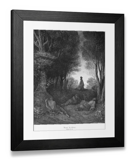 Framed Print : Jesus in prayer, Matthew Evengelium
