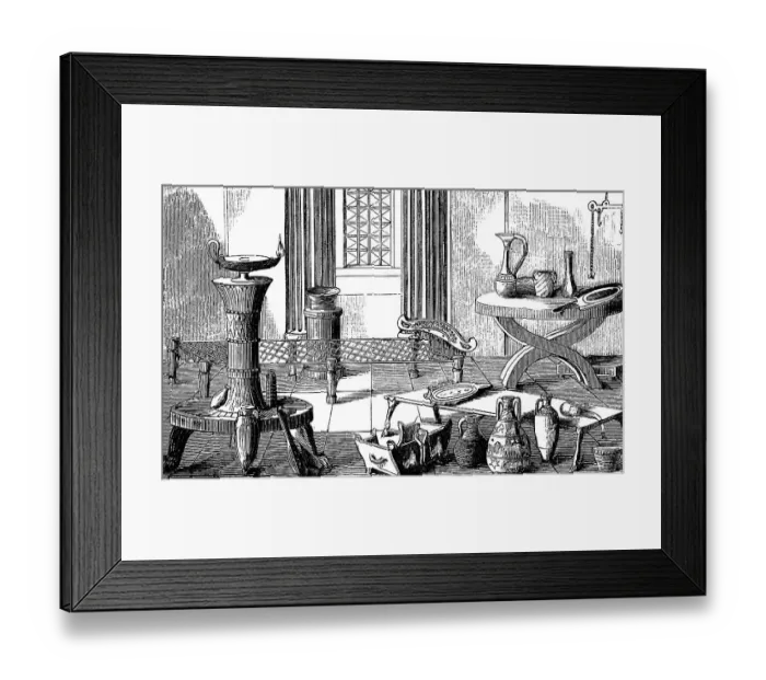 Framed Print : Etruscan household objects, interior Framed Print : Etruscan household objects, interior