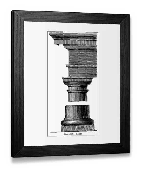 Framed Print : Construction form of an Etruscan column