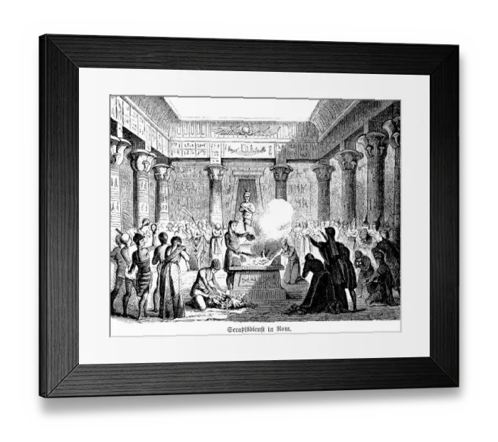 Framed Print : Serapis service in Rome, cult of the gods