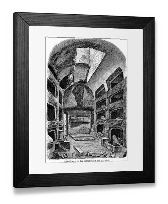 Framed Print : Papal crypt in the catacombs of Calixtus Theodotus Framed Print : Papal crypt in the catacombs of Calixtus Theodotus
