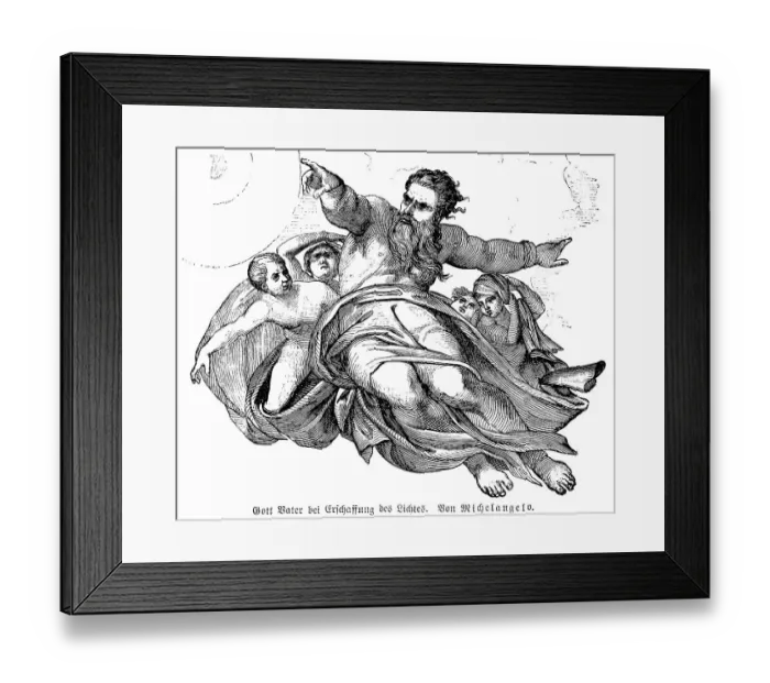Framed Print : God the Father creates the light