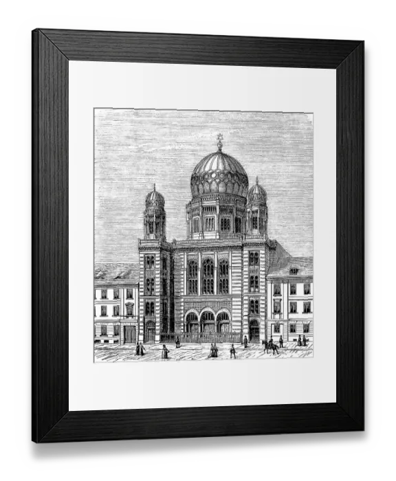 Framed Print : New Synagogue in Berlin, built in the mid-19th century