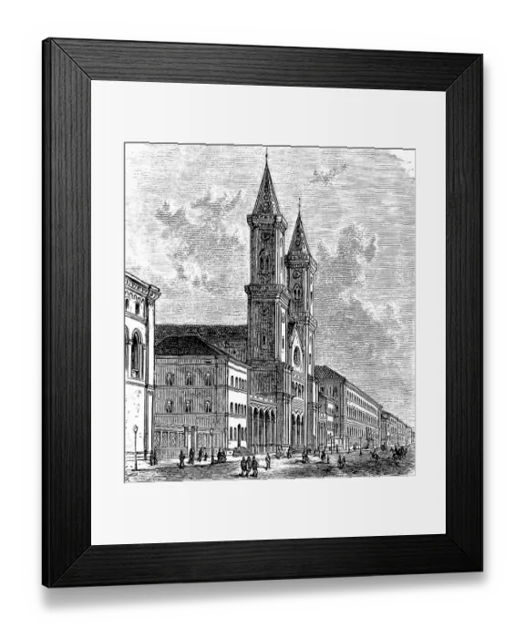 Framed Print : Ludwigskirche in Munich, St Ludwig