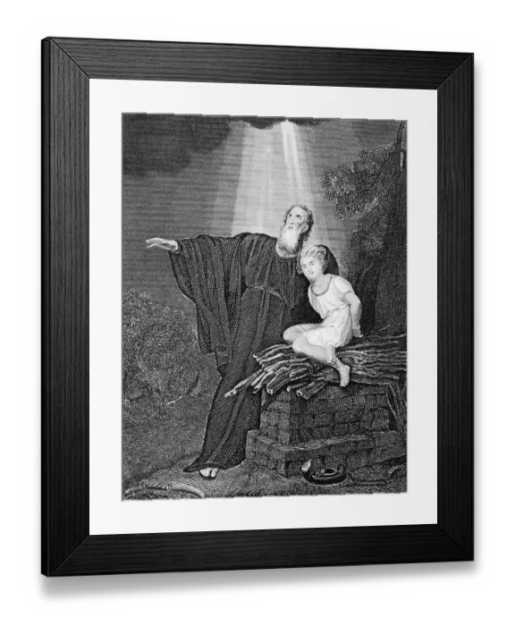 Framed Print : Abraham sacrifices his bound son Isaac