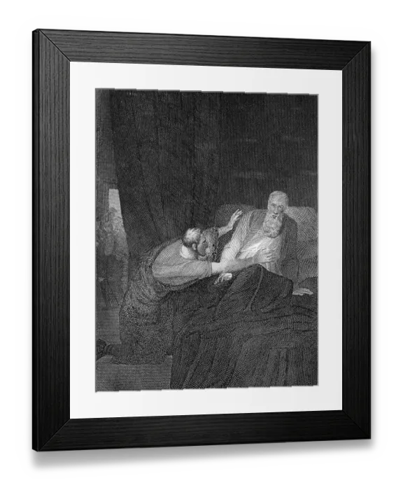 Framed Print : Blind Isaac notices Jacob's deception Framed Print : Blind Isaac notices Jacob's deception