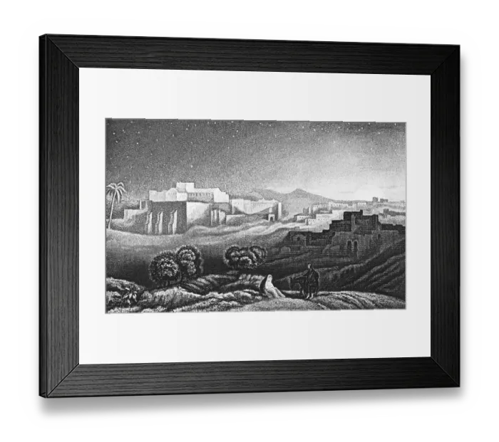 Framed Print : Townscape of Bethlehem, fields