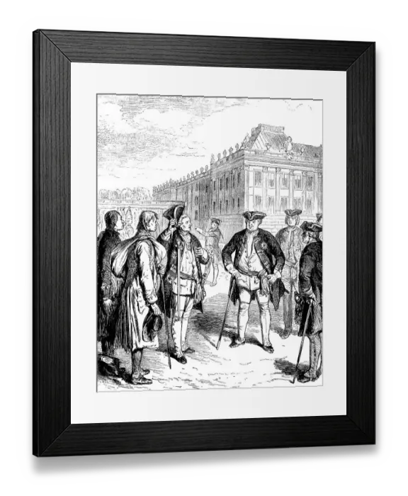 Framed Print : Long fellows arriving in Berlin are presented to King Frederick William I Framed Print : Long fellows arriving in Berlin are presented to King Frederick William I