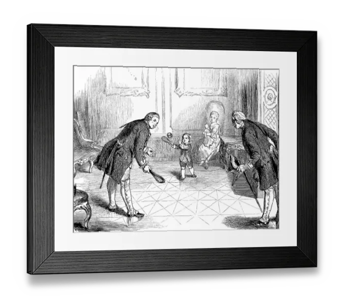 Framed Print : Frederick William I playing ball with his children