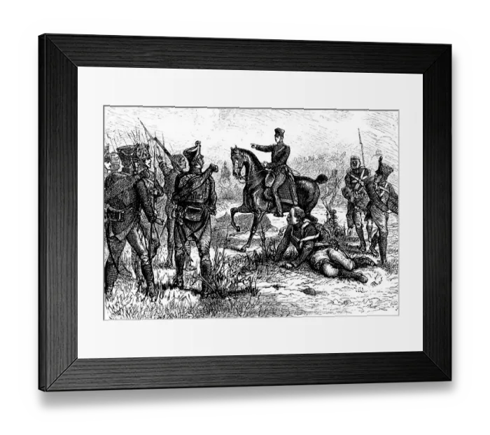 Framed Print : Prince William of Prussia at the Battle of Bar sur Aube or Bar-sur-Aube in 1814