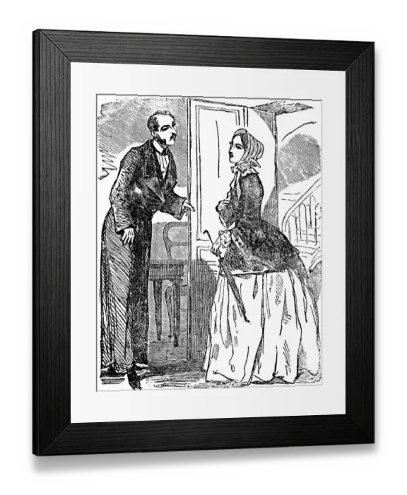 Framed Print : Young woman demands to see the master of the house