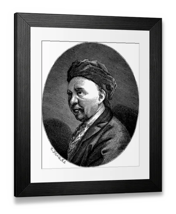 Framed Print : Johann Adam Hiller (1728, 1804) portrait