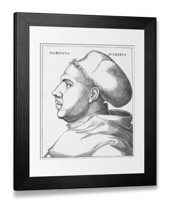 Framed Print : Martin Luther (1483-1546), 38 years old, in habit Framed Print : Martin Luther (1483-1546), 38 years old, in habit