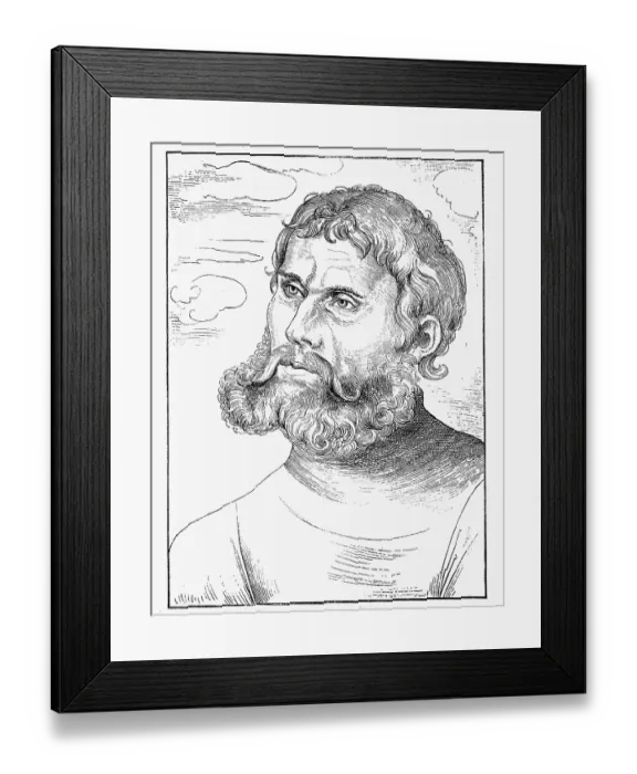 Framed Print : Martin Luther (1483-1546), after his stay on the Wartburg