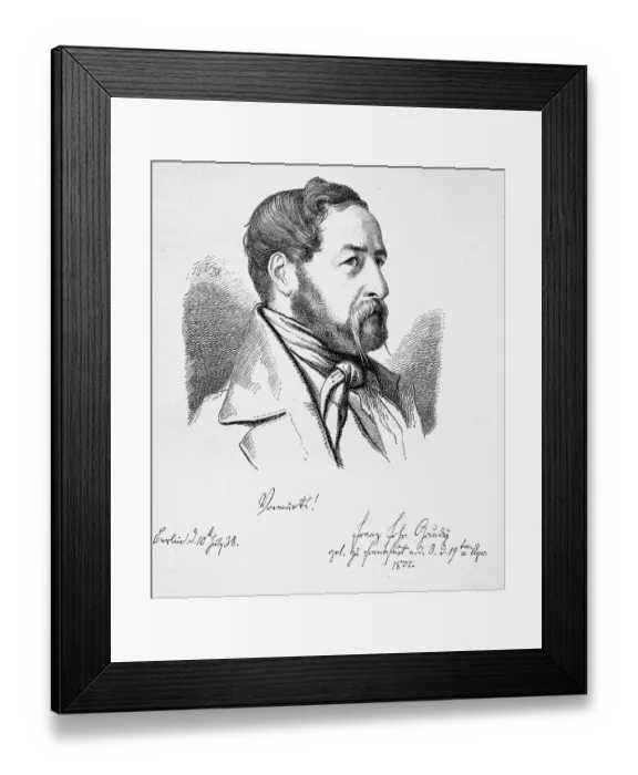 Framed Print : Franz von Gaudy (1800 - 1840), poet