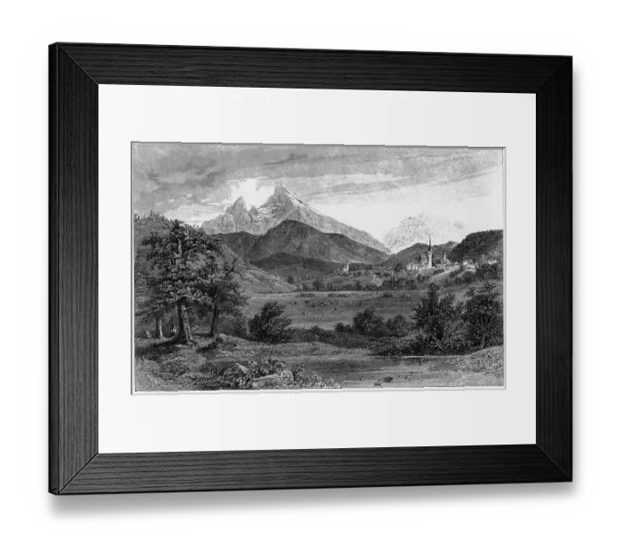 Framed Print : Berchtesgaden, steel engraving Framed Print : Berchtesgaden, steel engraving