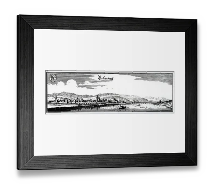 Framed Print : Deggendorf on the Danube river