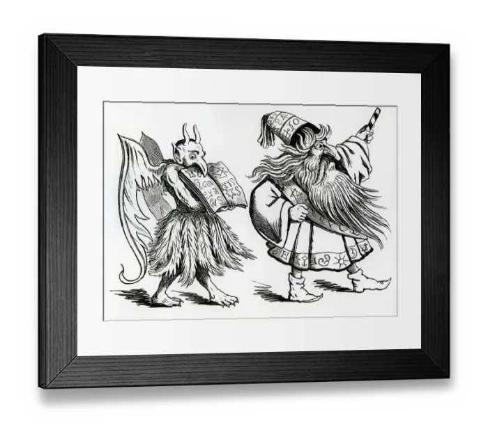 Framed Print : Magician, drawing by Count Franz Pocci, 1807-1876