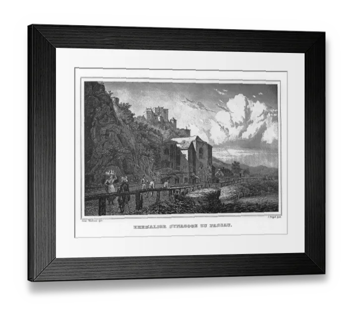 Framed Print : Former synagogue, Passau, drawing by Wiessner Framed Print : Former synagogue, Passau, drawing by Wiessner
