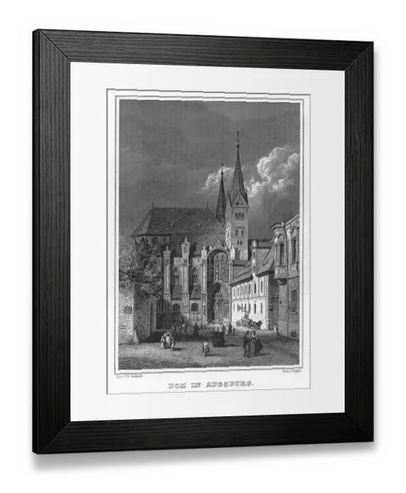 Framed Print : Cathedral, Augsburg, drawing by Ed