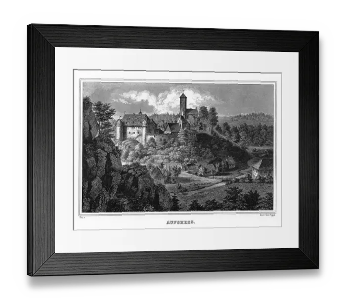 Framed Print : Aufseess, Aufsess, steel engraving by J