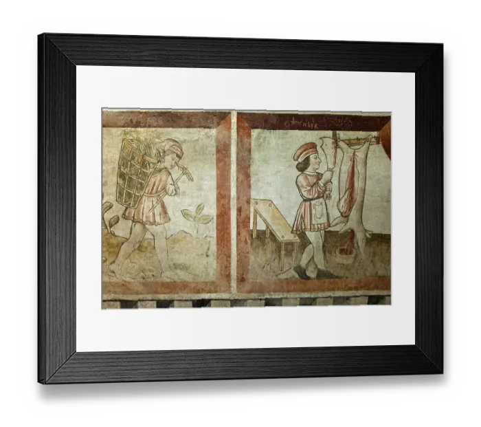 Framed Print : Month pictures with the representation of typical activities of the month Framed Print : Month pictures with the representation of typical activities of the month
