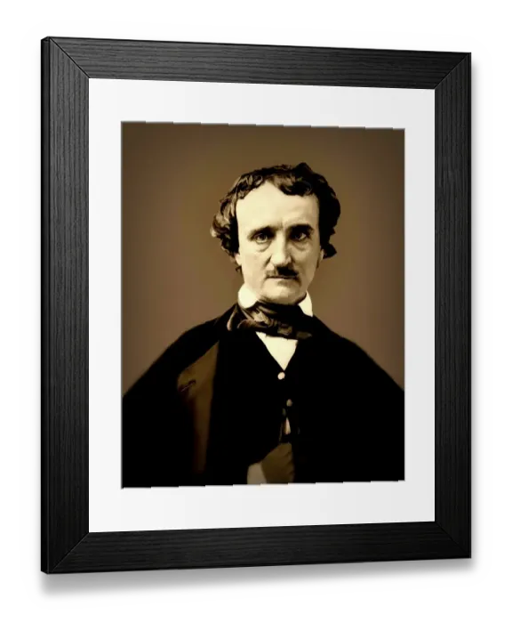 Framed Print : Portrait of Edgar Allan Poe, 1809 - 1849